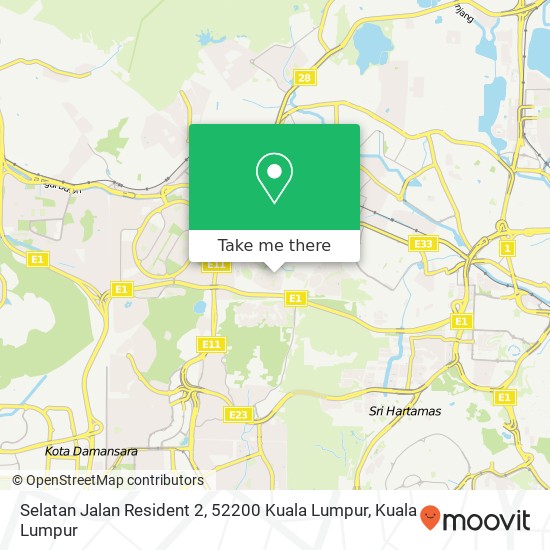 Peta Selatan Jalan Resident 2, 52200 Kuala Lumpur