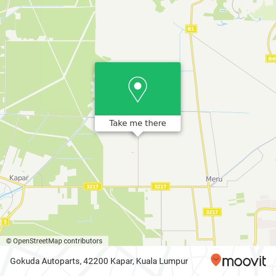 Peta Gokuda Autoparts, 42200 Kapar