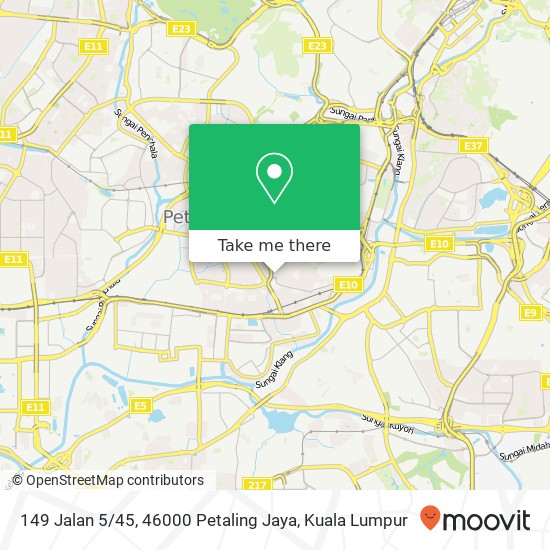 Peta 149 Jalan 5 / 45, 46000 Petaling Jaya