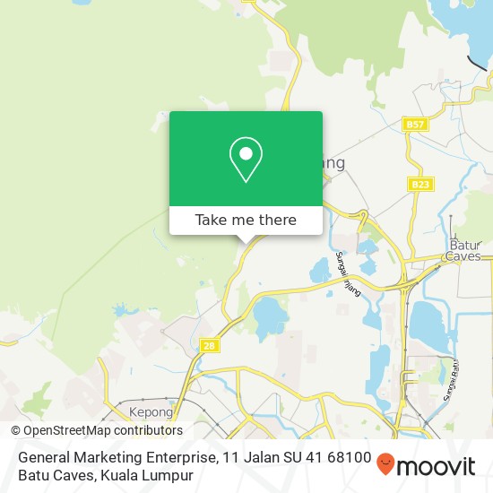 Peta General Marketing Enterprise, 11 Jalan SU 41 68100 Batu Caves