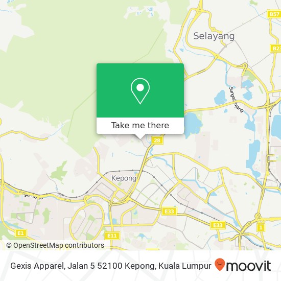 Gexis Apparel, Jalan 5 52100 Kepong map