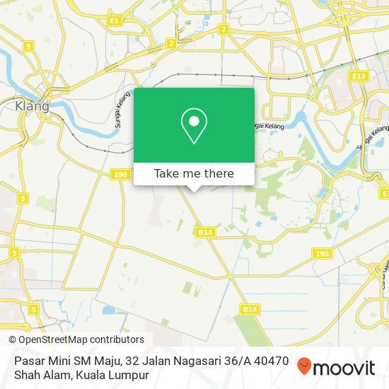 Peta Pasar Mini SM Maju, 32 Jalan Nagasari 36 / A 40470 Shah Alam