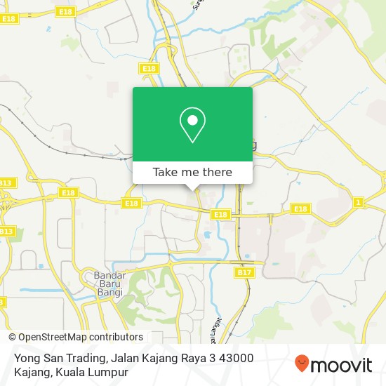 Peta Yong San Trading, Jalan Kajang Raya 3 43000 Kajang