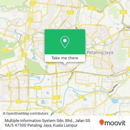 Multiple Information System Sdn. Bhd., Jalan SS 9A / 5 47300 Petaling Jaya map