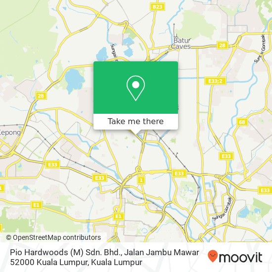 Pio Hardwoods (M) Sdn. Bhd., Jalan Jambu Mawar 52000 Kuala Lumpur map