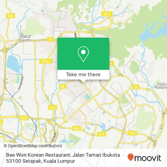 Bee Won Korean Restaurant, Jalan Taman Ibukota 53100 Setapak map