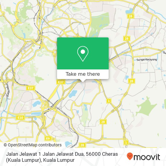 Peta Jalan Jelawat 1 Jalan Jelawat Dua, 56000 Cheras (Kuala Lumpur)