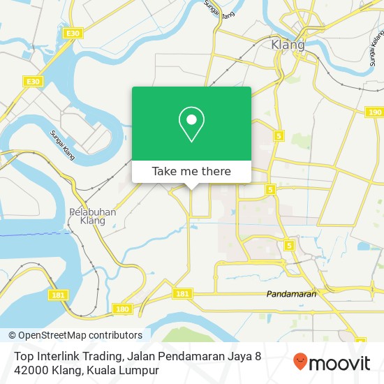 Peta Top Interlink Trading, Jalan Pendamaran Jaya 8 42000 Klang