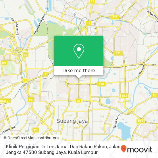 Klinik Pergigian Dr Lee Jamal Dan Rakan Rakan, Jalan Jengka 47500 Subang Jaya map