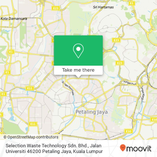 Selection Waste Technology Sdn. Bhd., Jalan Universiti 46200 Petaling Jaya map