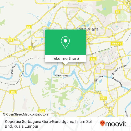 Koperasi Serbaguna Guru-Guru Ugama Islam Sel Bhd map