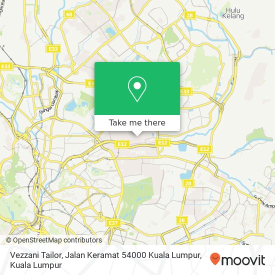 Peta Vezzani Tailor, Jalan Keramat 54000 Kuala Lumpur