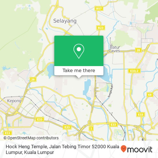 Hock Heng Temple, Jalan Tebing Timor 52000 Kuala Lumpur map