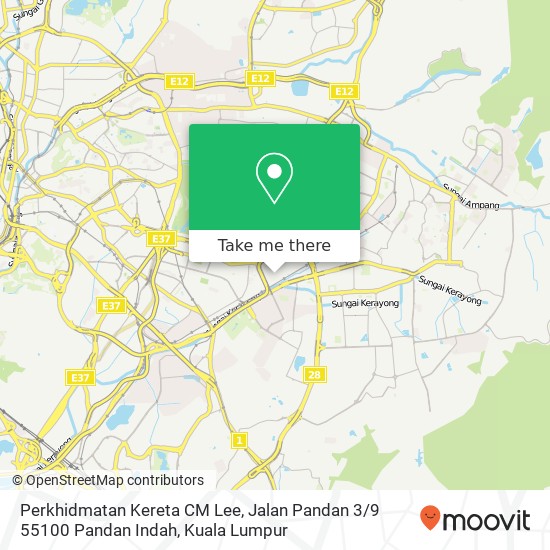 Peta Perkhidmatan Kereta CM Lee, Jalan Pandan 3 / 9 55100 Pandan Indah