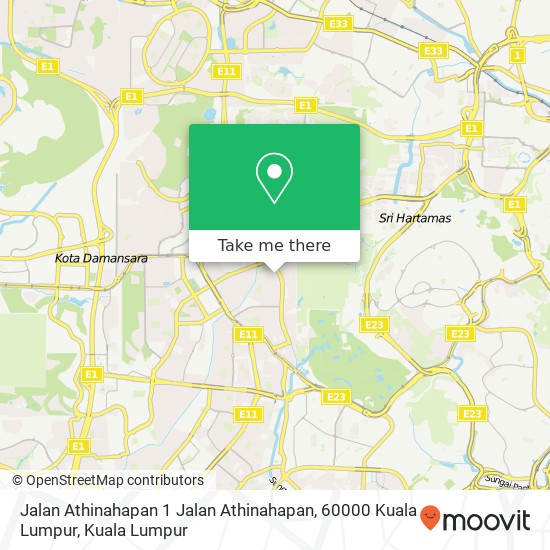 Peta Jalan Athinahapan 1 Jalan Athinahapan, 60000 Kuala Lumpur