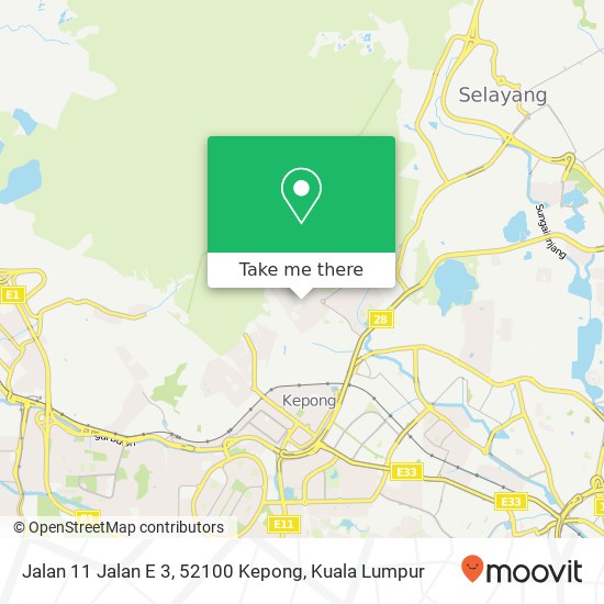 Peta Jalan 11 Jalan E 3, 52100 Kepong