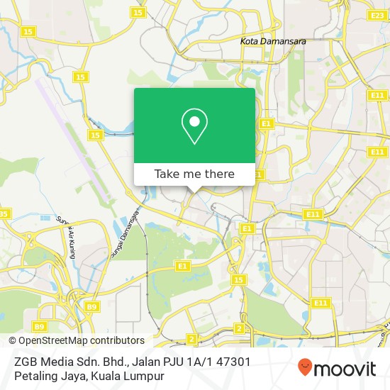 Peta ZGB Media Sdn. Bhd., Jalan PJU 1A / 1 47301 Petaling Jaya
