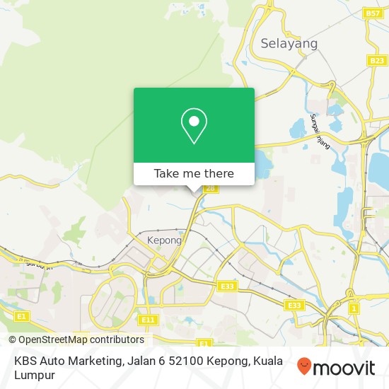 Peta KBS Auto Marketing, Jalan 6 52100 Kepong