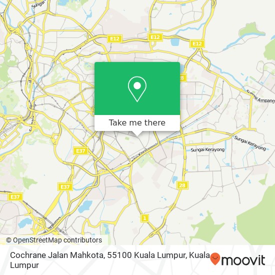 Peta Cochrane Jalan Mahkota, 55100 Kuala Lumpur
