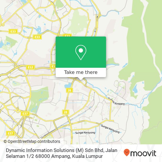 Dynamic Information Solutions (M) Sdn Bhd, Jalan Selaman 1 / 2 68000 Ampang map