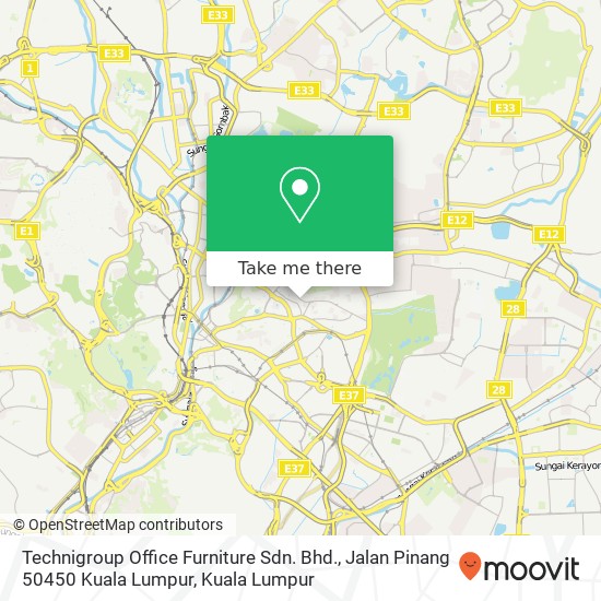 Technigroup Office Furniture Sdn. Bhd., Jalan Pinang 50450 Kuala Lumpur map