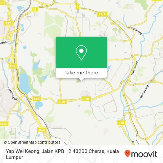 Peta Yap Wei Keong, Jalan KPB 12 43200 Cheras