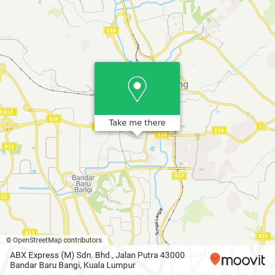 ABX Express (M) Sdn. Bhd., Jalan Putra 43000 Bandar Baru Bangi map