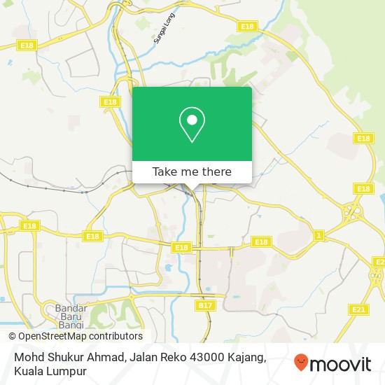 Peta Mohd Shukur Ahmad, Jalan Reko 43000 Kajang
