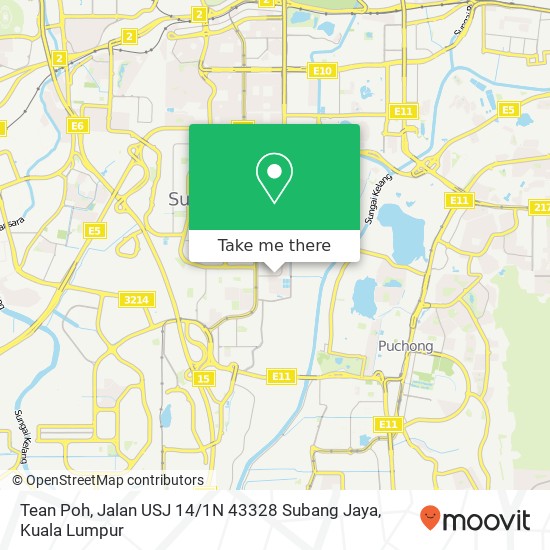 Tean Poh, Jalan USJ 14 / 1N 43328 Subang Jaya map