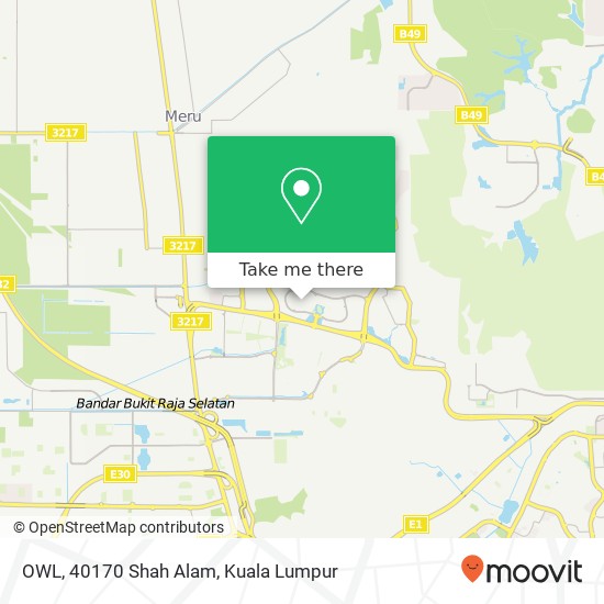 Peta OWL, 40170 Shah Alam