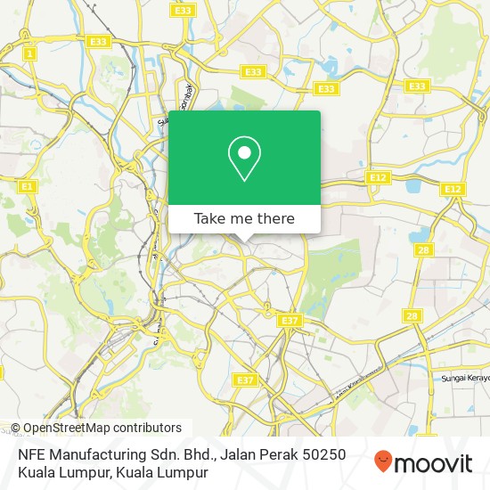 Peta NFE Manufacturing Sdn. Bhd., Jalan Perak 50250 Kuala Lumpur