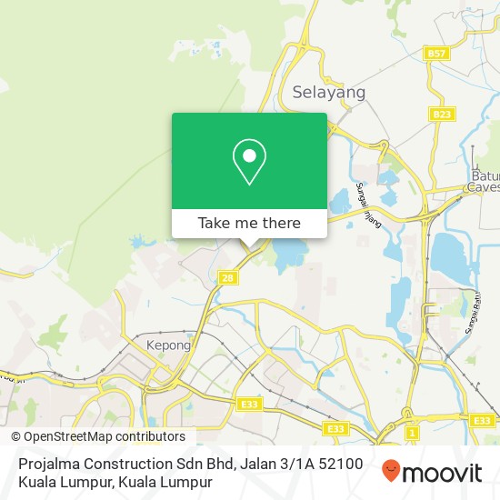 Projalma Construction Sdn Bhd, Jalan 3 / 1A 52100 Kuala Lumpur map