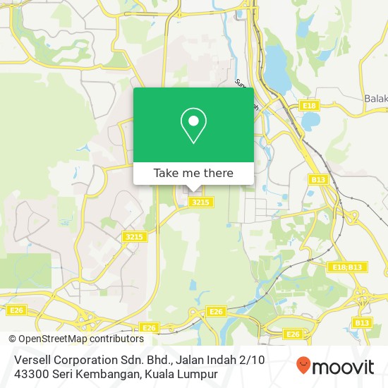 Peta Versell Corporation Sdn. Bhd., Jalan Indah 2 / 10 43300 Seri Kembangan