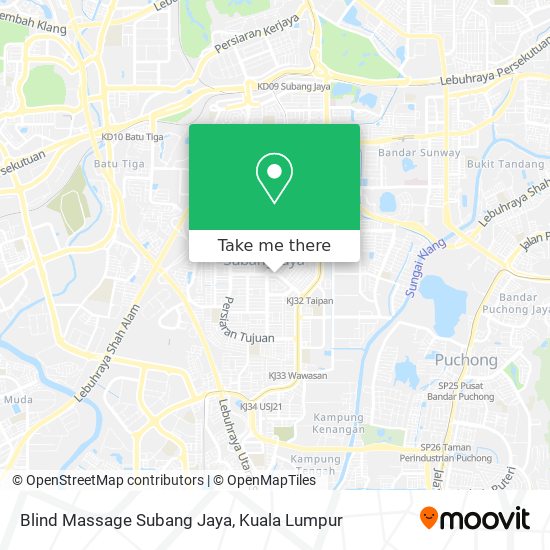 Peta Blind Massage Subang Jaya