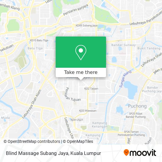 Blind Massage Subang Jaya map