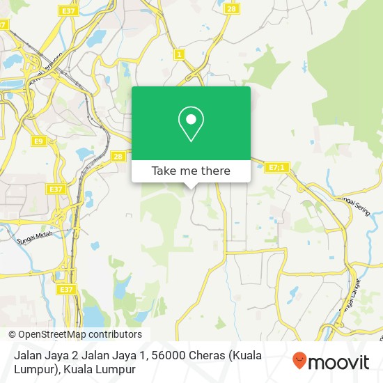 Peta Jalan Jaya 2 Jalan Jaya 1, 56000 Cheras (Kuala Lumpur)