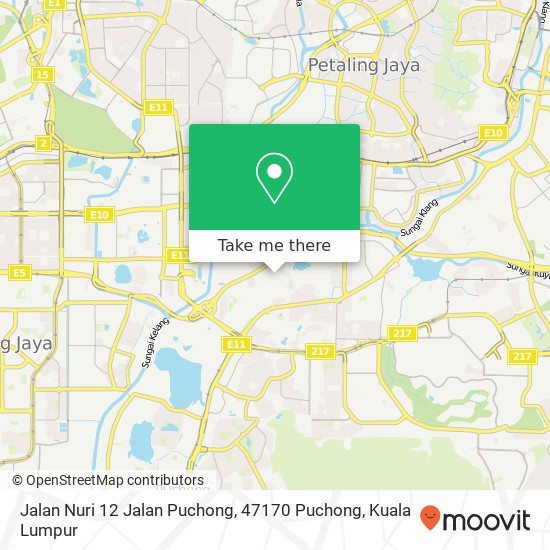 Peta Jalan Nuri 12 Jalan Puchong, 47170 Puchong