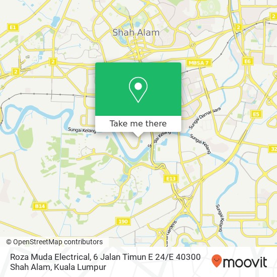 Peta Roza Muda Electrical, 6 Jalan Timun E 24 / E 40300 Shah Alam