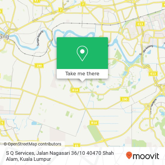 Peta S Q Services, Jalan Nagasari 36 / 10 40470 Shah Alam