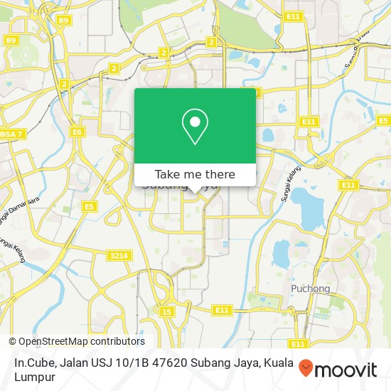 Peta In.Cube, Jalan USJ 10 / 1B 47620 Subang Jaya