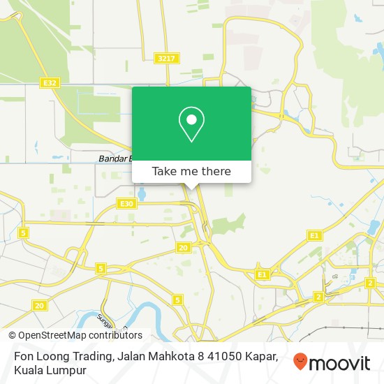 Fon Loong Trading, Jalan Mahkota 8 41050 Kapar map