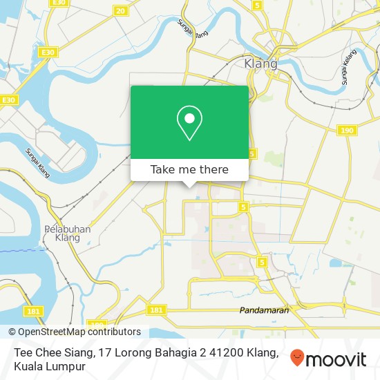 Tee Chee Siang, 17 Lorong Bahagia 2 41200 Klang map