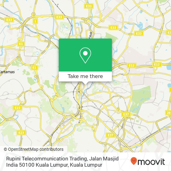 Rupini Telecommunication Trading, Jalan Masjid India 50100 Kuala Lumpur map