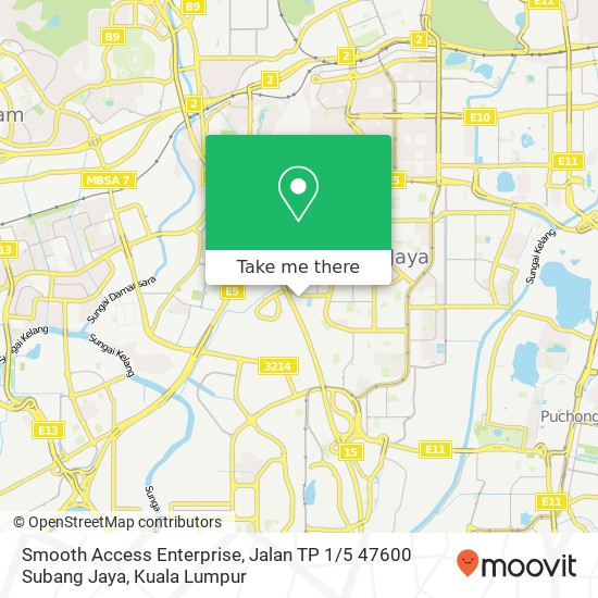 Smooth Access Enterprise, Jalan TP 1 / 5 47600 Subang Jaya map