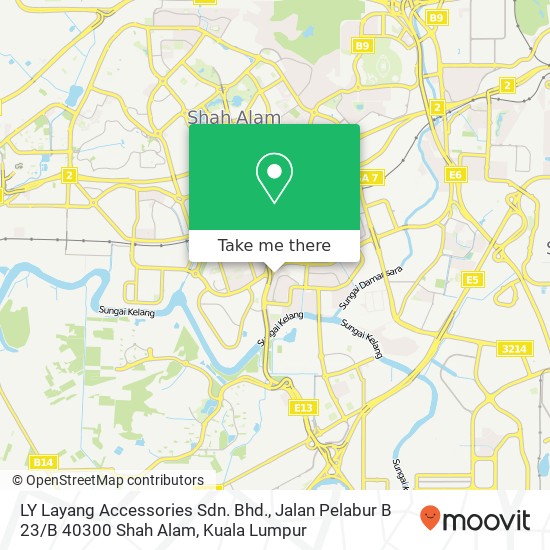 LY Layang Accessories Sdn. Bhd., Jalan Pelabur B 23 / B 40300 Shah Alam map