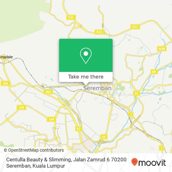 Centulla Beauty & Slimming, Jalan Zamrud 6 70200 Seremban map