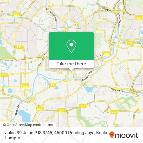 Peta Jalan 39 Jalan PJS 3 / 45, 46000 Petaling Jaya