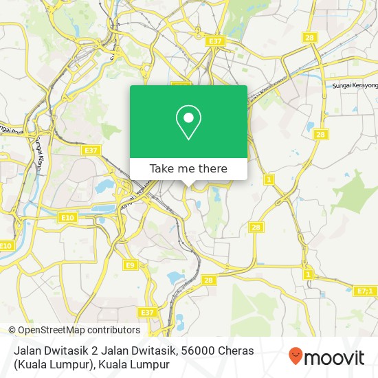 Peta Jalan Dwitasik 2 Jalan Dwitasik, 56000 Cheras (Kuala Lumpur)