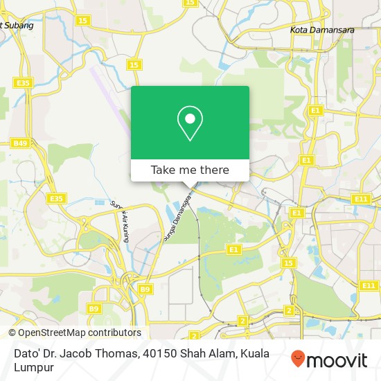 Dato' Dr. Jacob Thomas, 40150 Shah Alam map