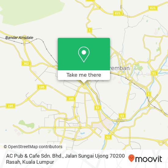 AC Pub & Cafe Sdn. Bhd., Jalan Sungai Ujong 70200 Rasah map